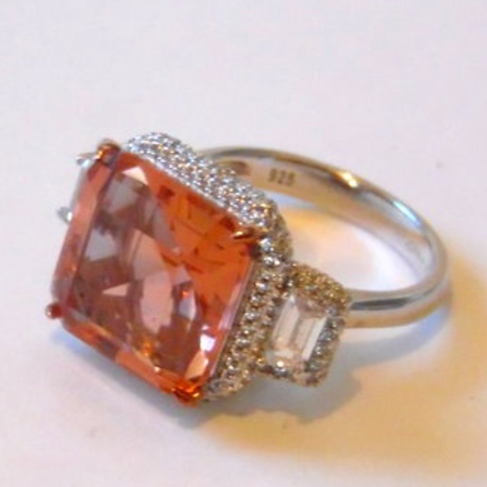 COPY - Colleen Lopez .925 Absolute Champagne Square Baguette Ring Size 9